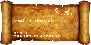 Komár Andrea névjegykártya