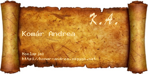 Komár Andrea névjegykártya